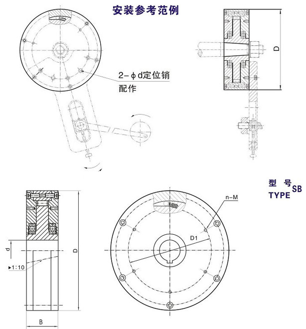 SB-A SB-B滚柱式单向香蕉视频入口结构图